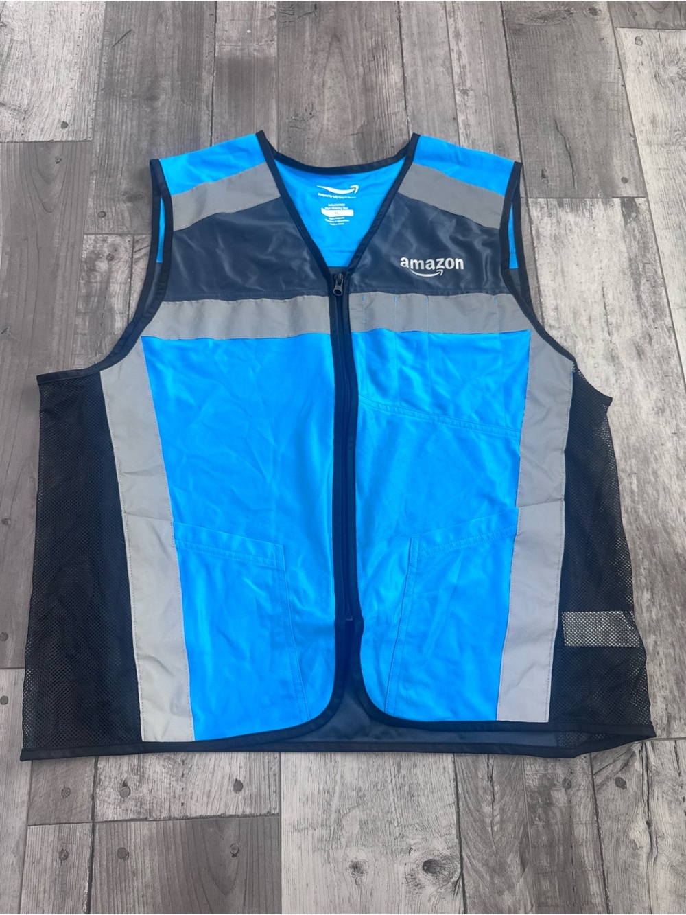 Amazon Delivery Flex Reflective Employee Safety Vest Zip Up XL Pockets